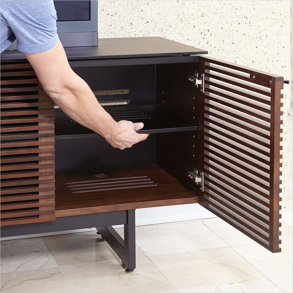 tv stand with louvered doors