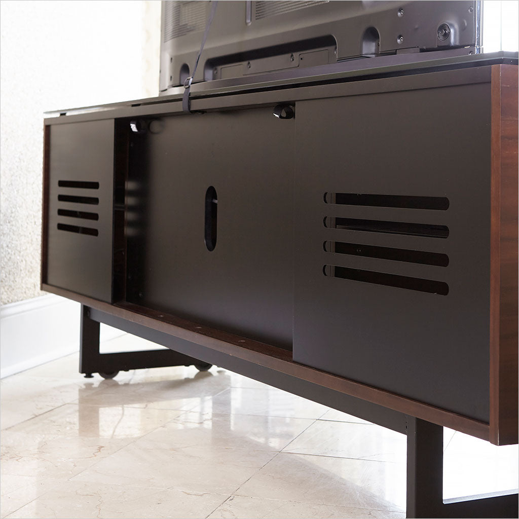 tv stand with louvered doors