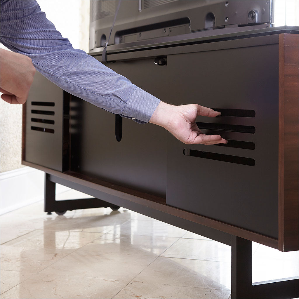 tv stand with louvered doors