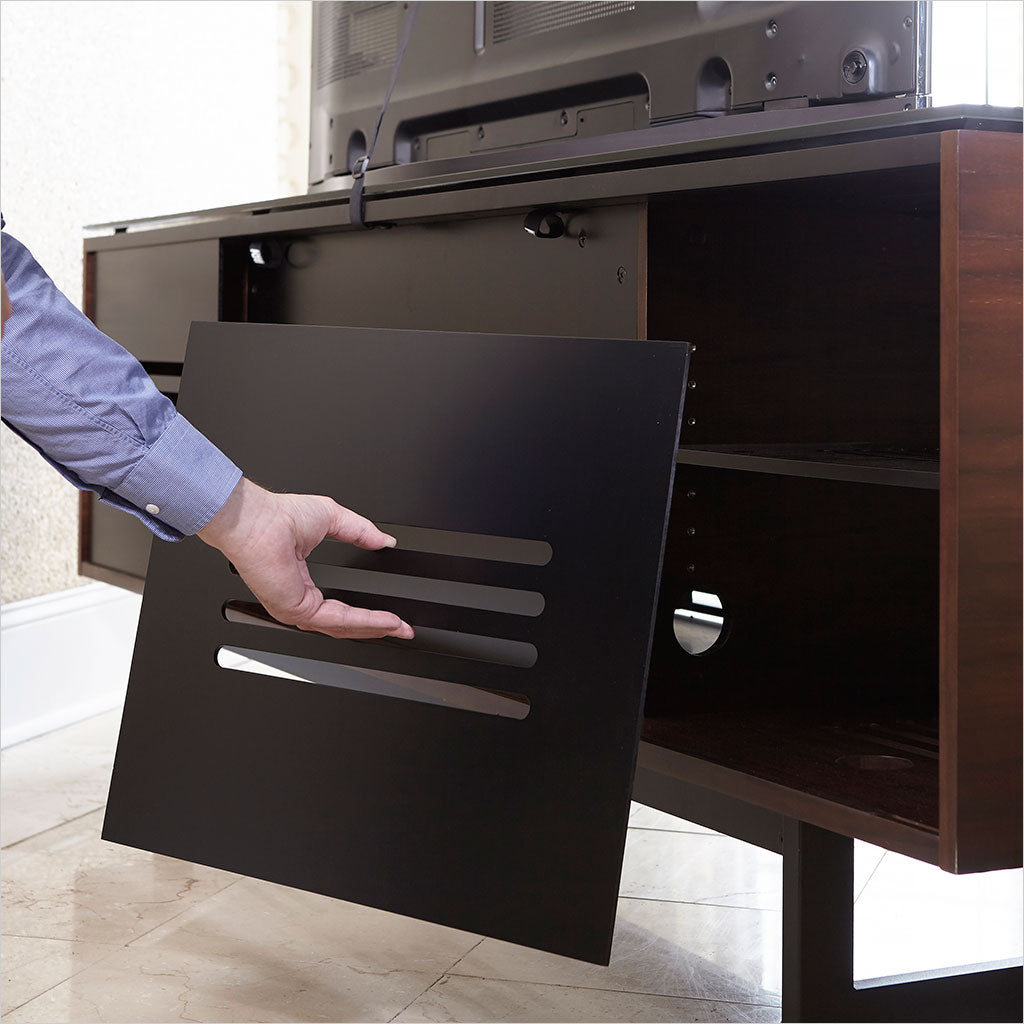 tv stand with louvered doors