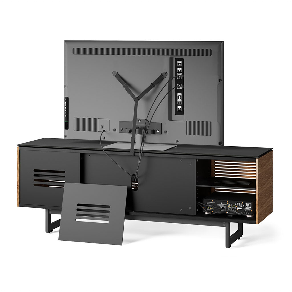 tv stand with louvered doors