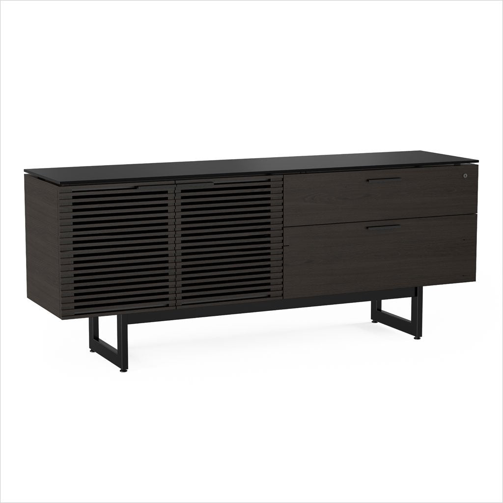 credenza with louvered doors