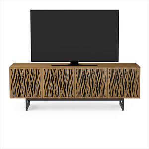 tv stand with laser-cut doors