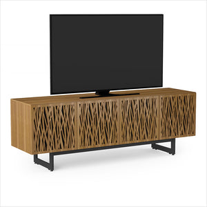 tv stand with laser-cut doors