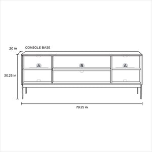 schematic of tv stand with console base