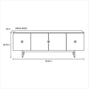 schematic of tv stand with media base