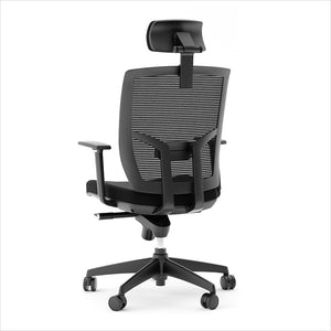 high-back office chair with mesh back