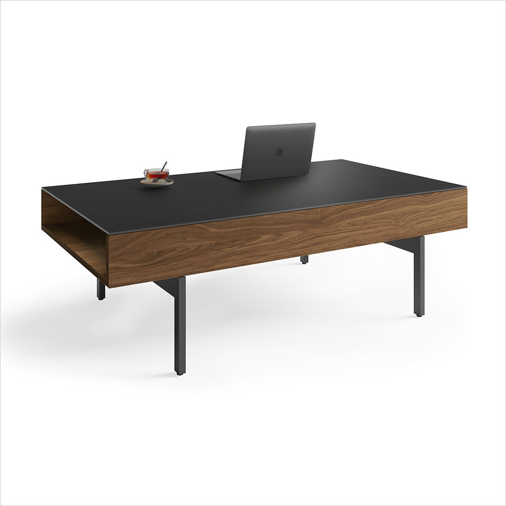 natural walnut coffee table with lift top