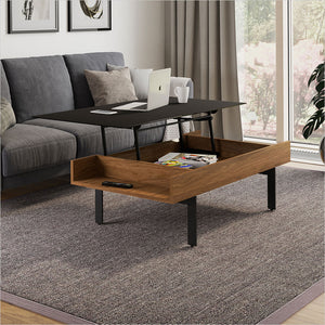 natural walnut coffee table with lift top