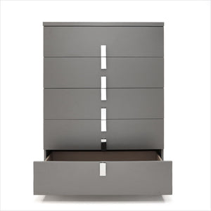 grey high chest with metal accents