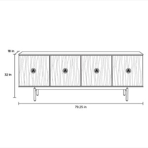 schematic of sideboard with textured front
