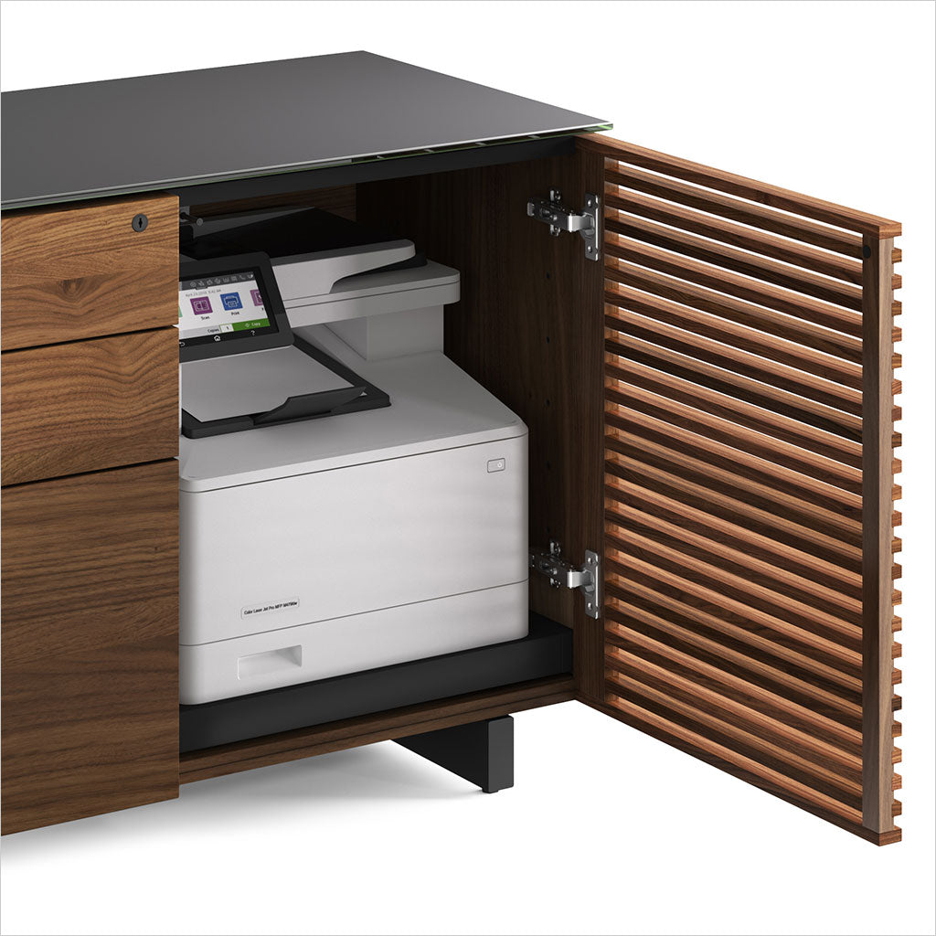 reversible L-shaped desk with storage