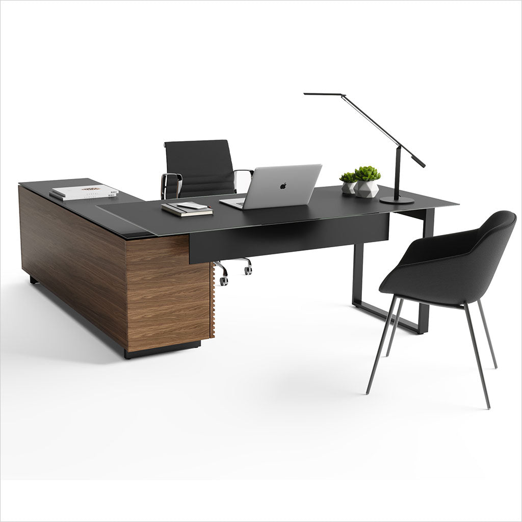 reversible L-shaped desk with storage