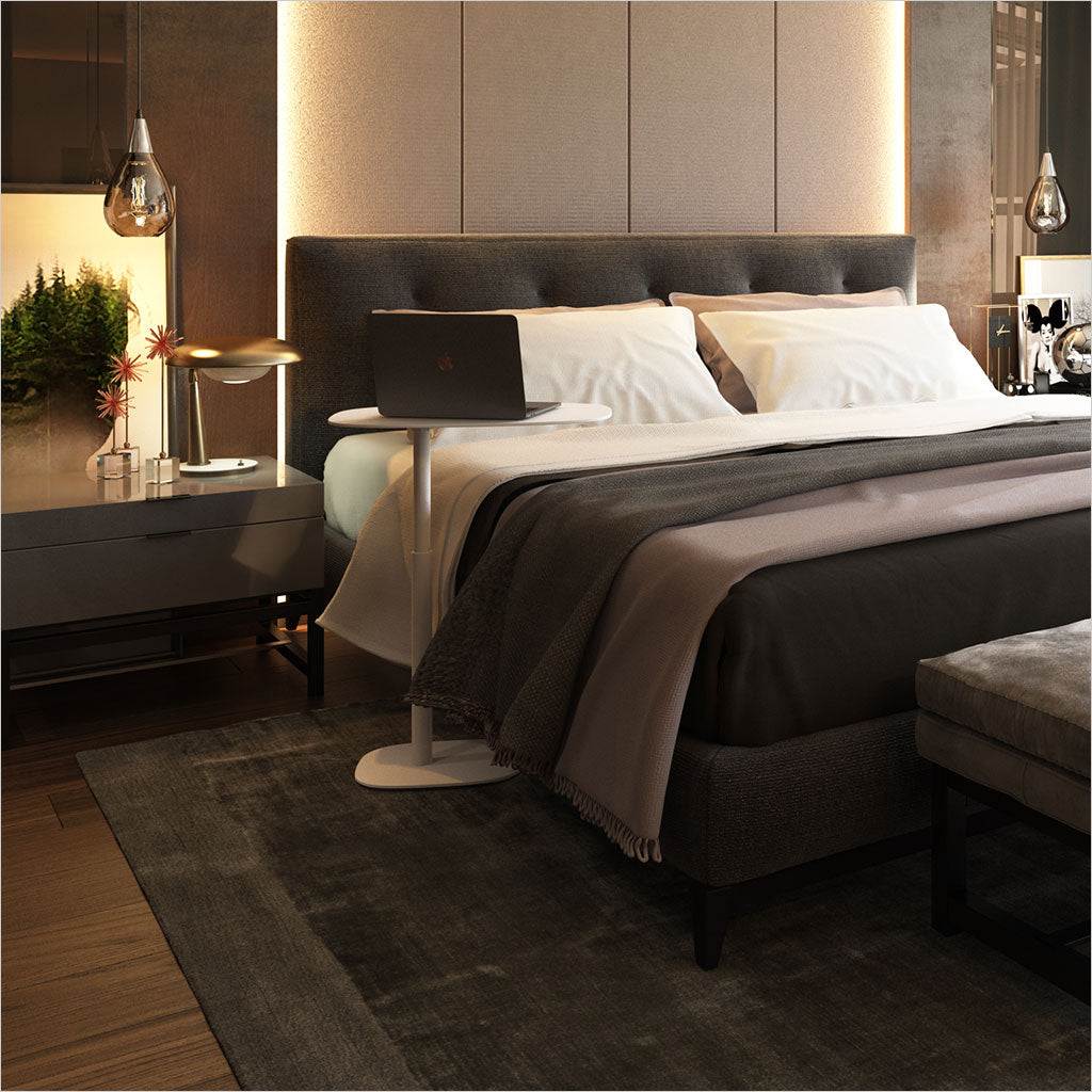 adjustable laptop table in white