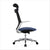 high-back desk chair with blue eco-pele