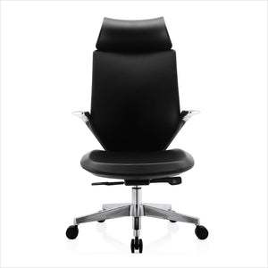high-back office chair with black eco-pele