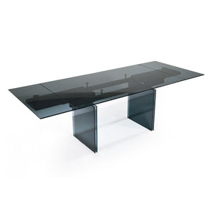 glass dining table with extension leaves