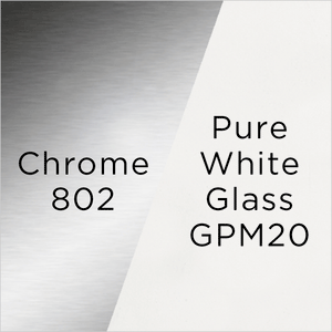 chrome and white glass swatch