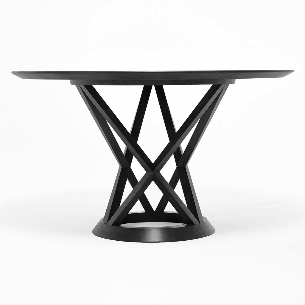 round black stained ash dining table