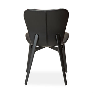 black leather dining chair