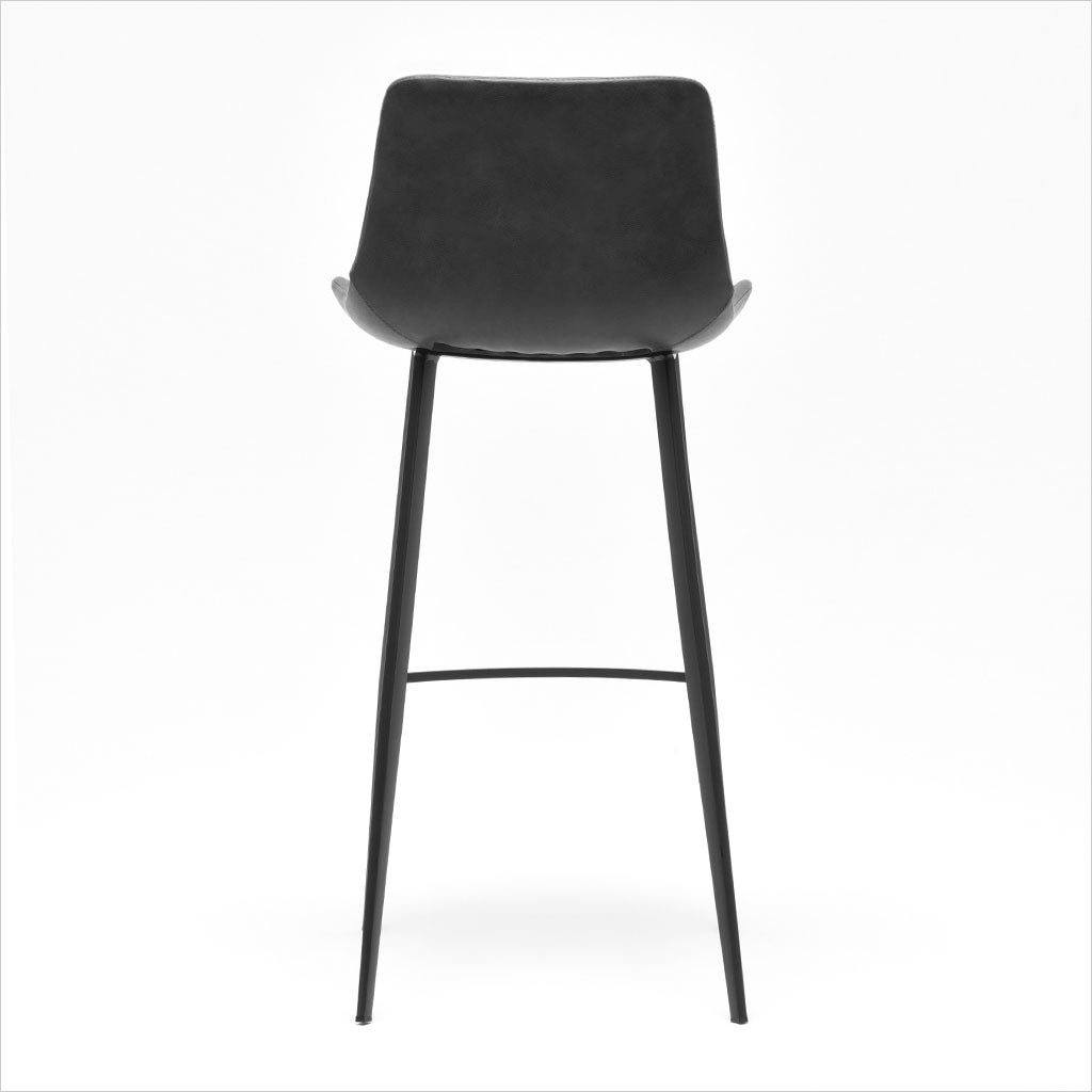 barstool with baseball stitching along edges and curves