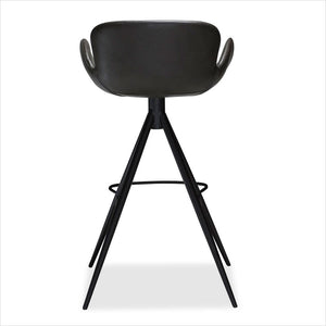 counter stool with swivel seat in eco-pele leather and metal base