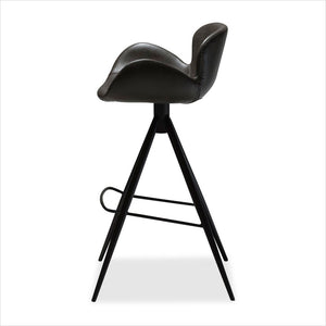 counter stool with swivel seat in eco-pele leather and metal base