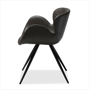 dining chair with swivel seat in eco-pele leather textile and metal base