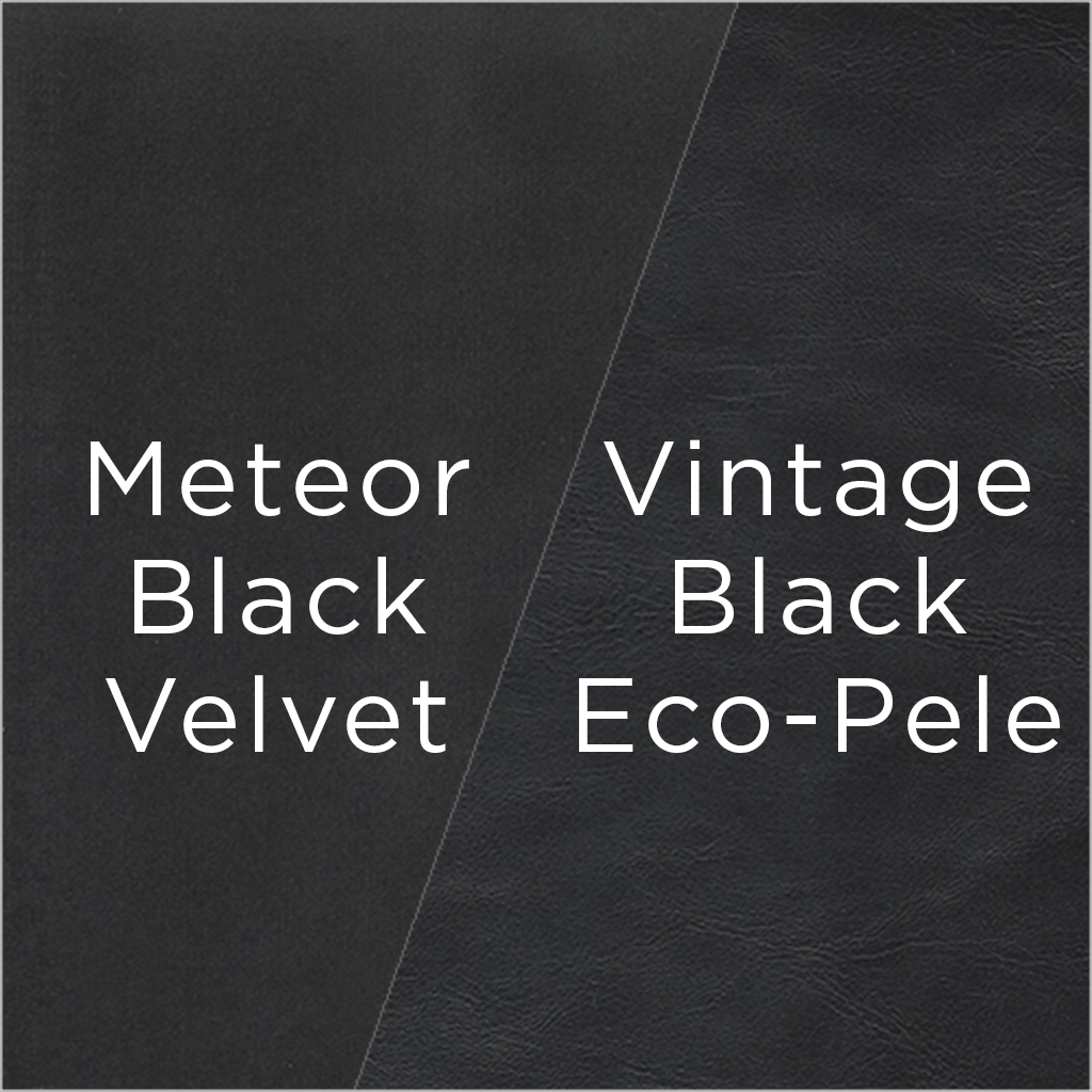 meteor black velvet and vintage black eco-pele swatch