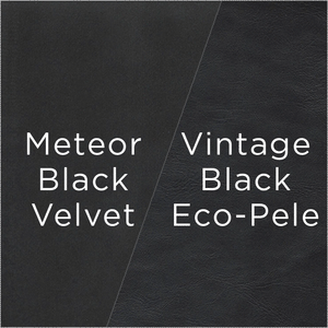 meteor black velvet and vintage black eco-pele swatch
