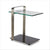 mobile lap top table in metal with glass top