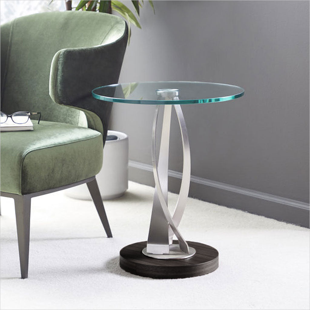 round glass top accent table