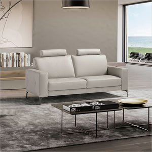 leather sofa shown with optional headrest