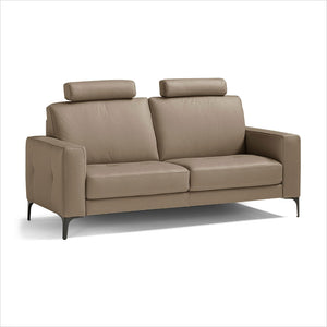 leather loveseat shown with optional headrests