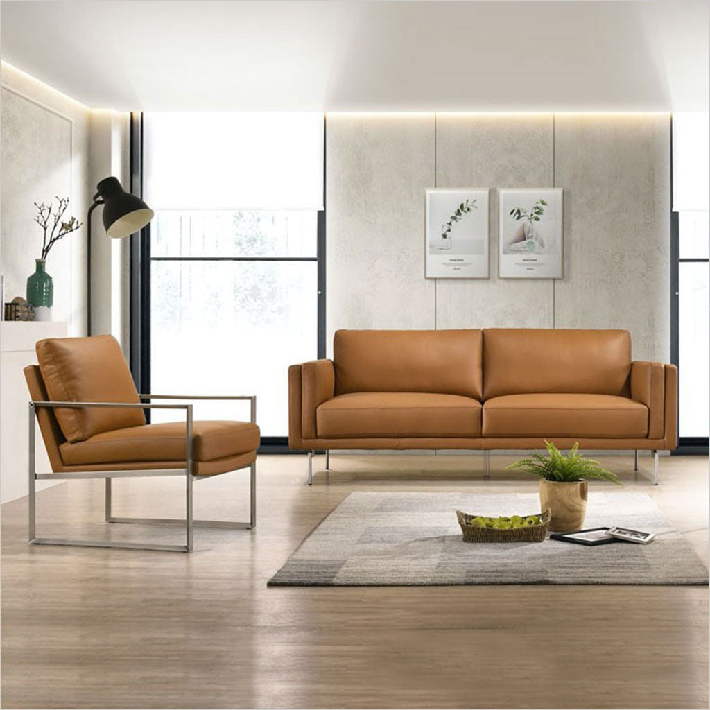 leather 2-seater sofa