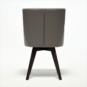 leather dining armchair with wood legs