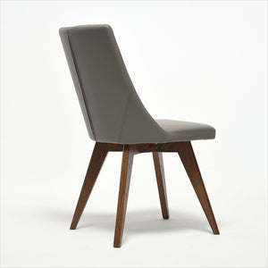 leather dining chair with wood legs