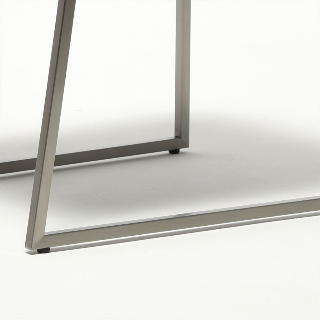 white leather dining chair with metal base