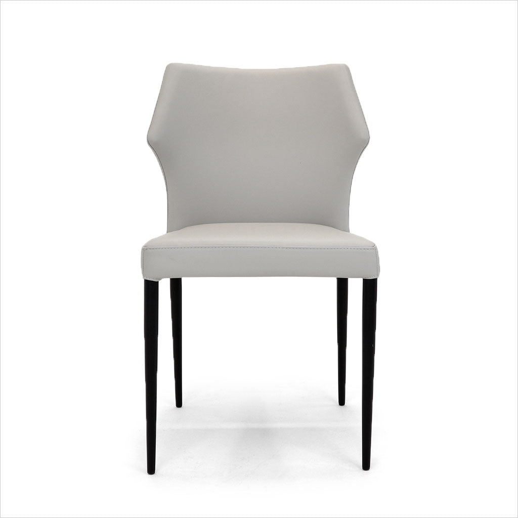 light grey leather dining chair