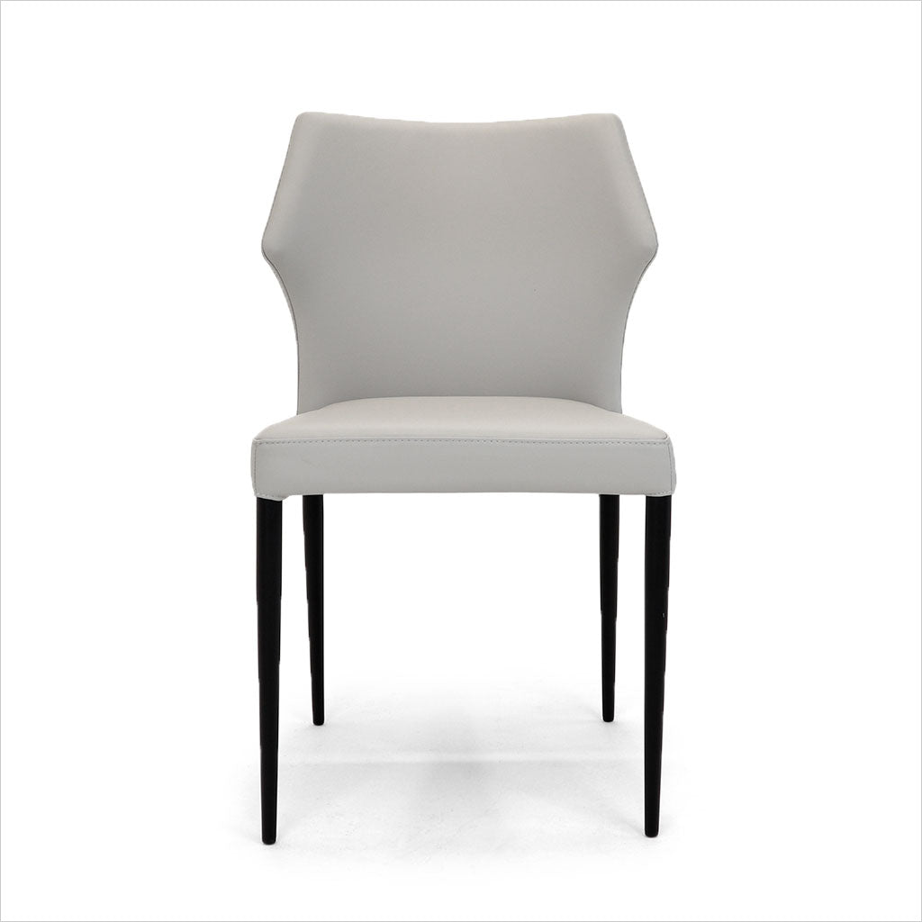 light grey leather dining chair