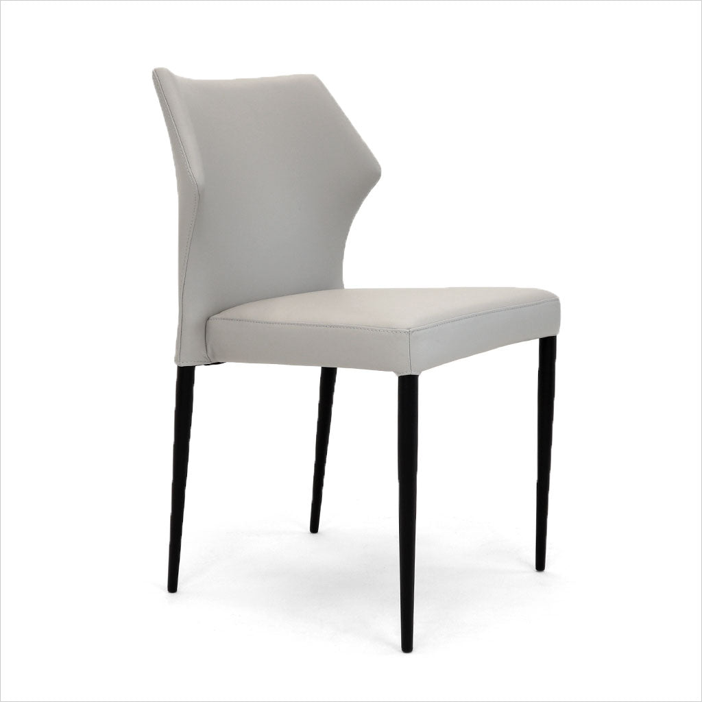 light grey leather dining chair
