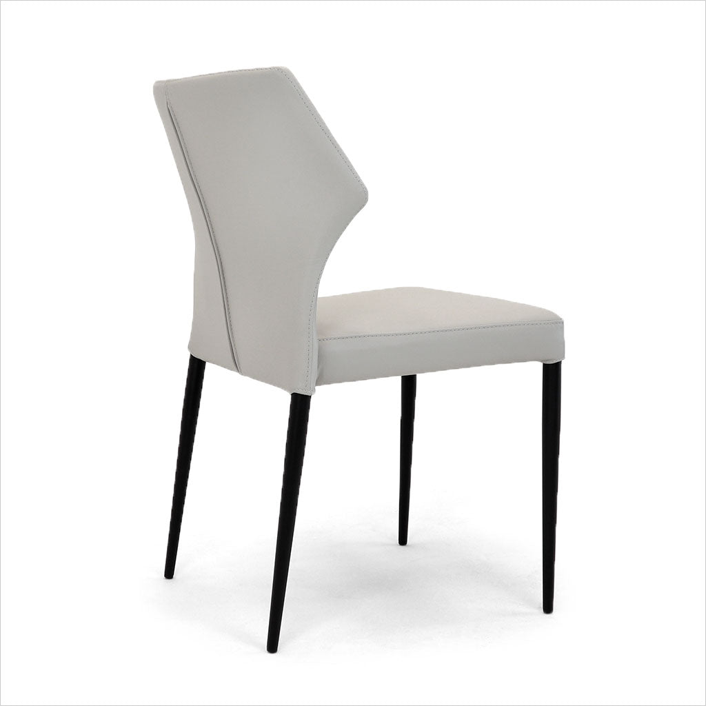 light grey leather dining chair