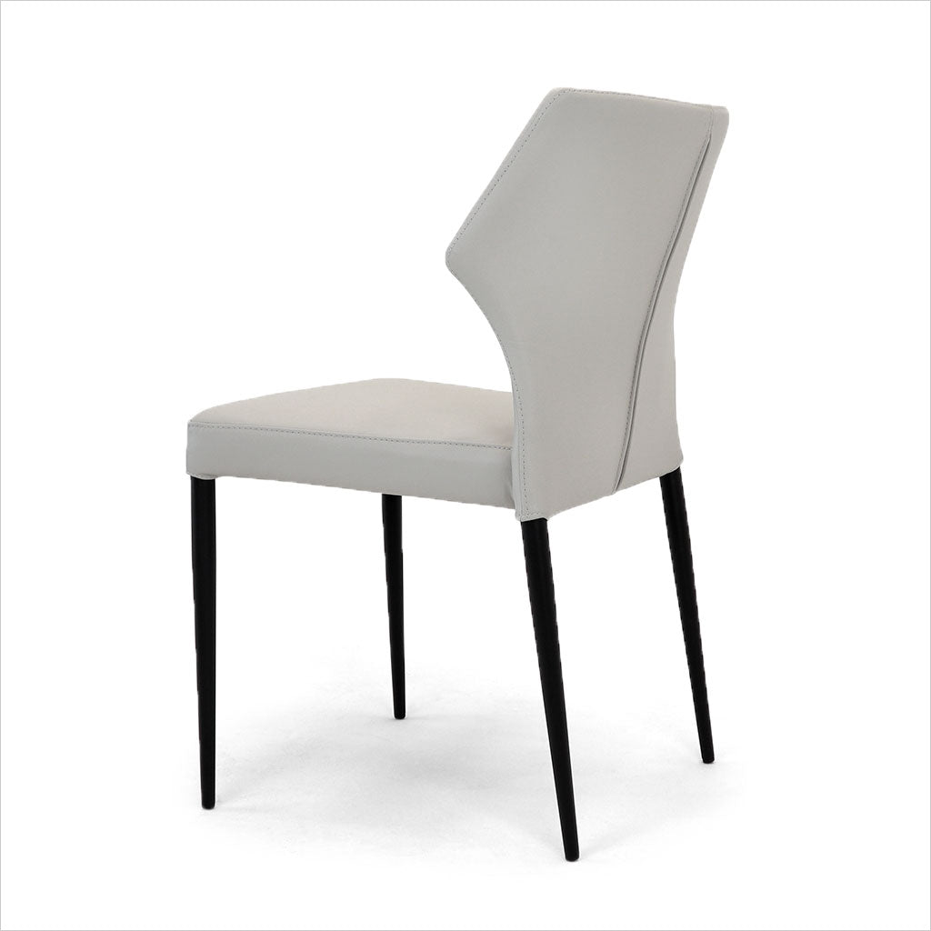 light grey leather dining chair