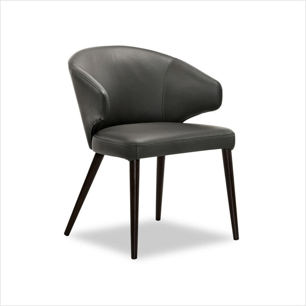 Script Chair Black Black Leather Dining Chair