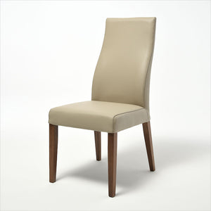 leather dining chair with wood legs