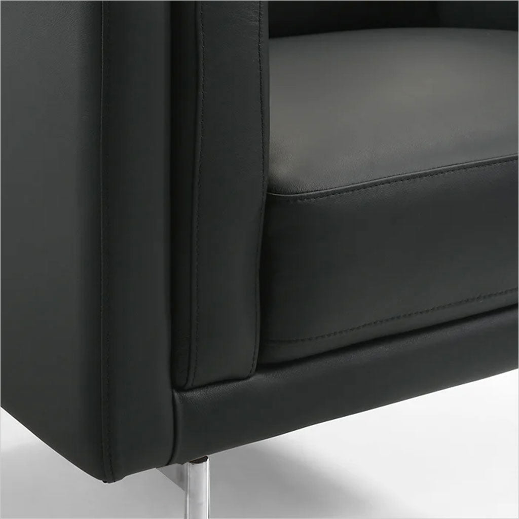 black leather armchair
