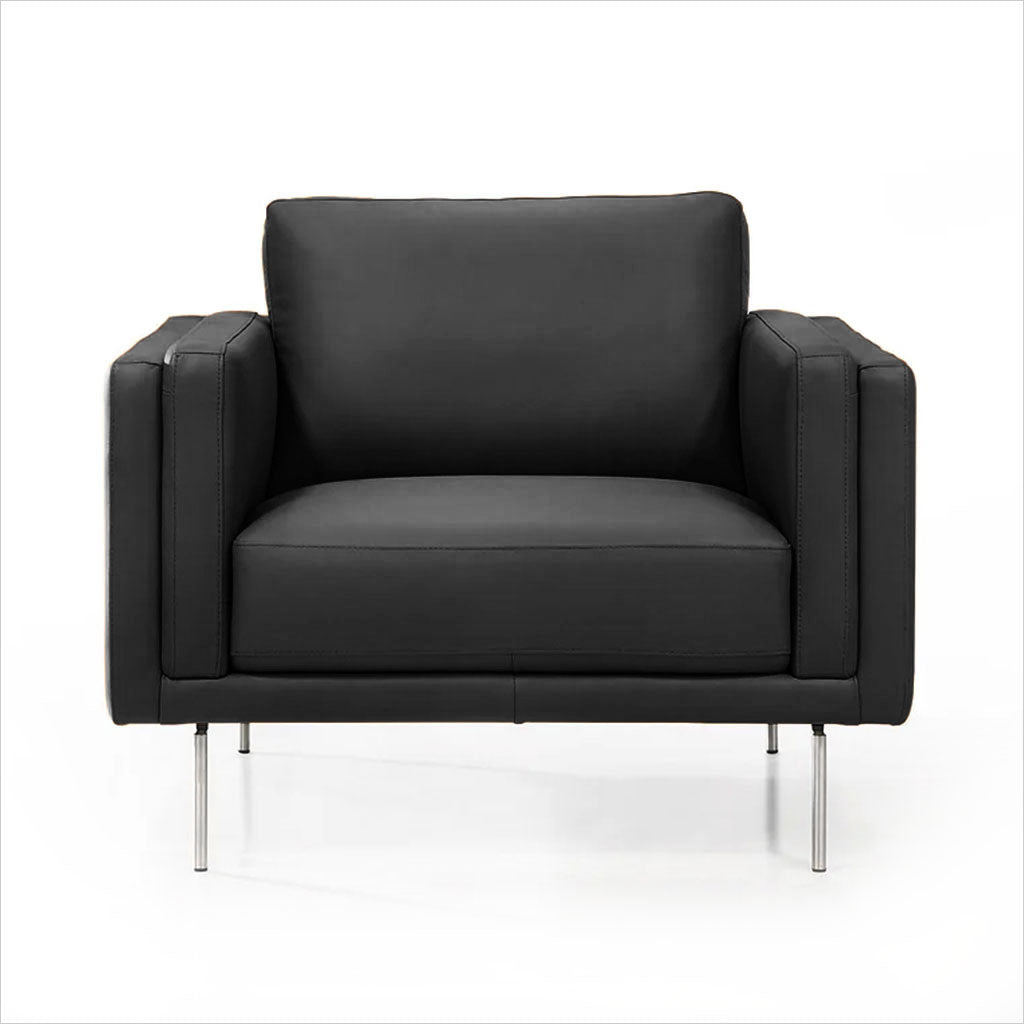 black leather armchair