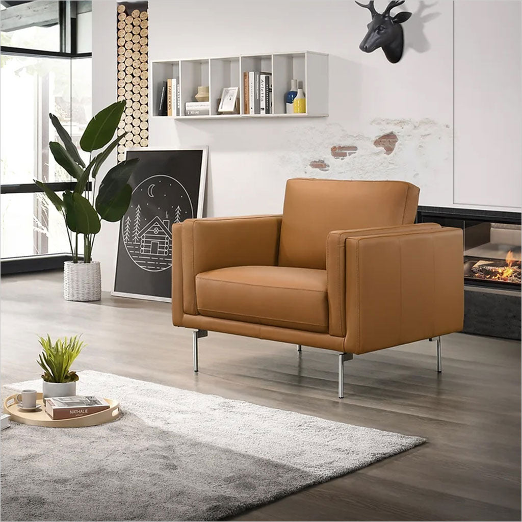 brown leather chair