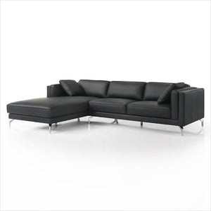 black leather sectional