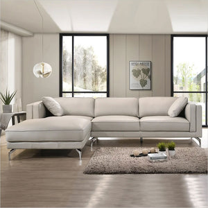 light grey leather sectional